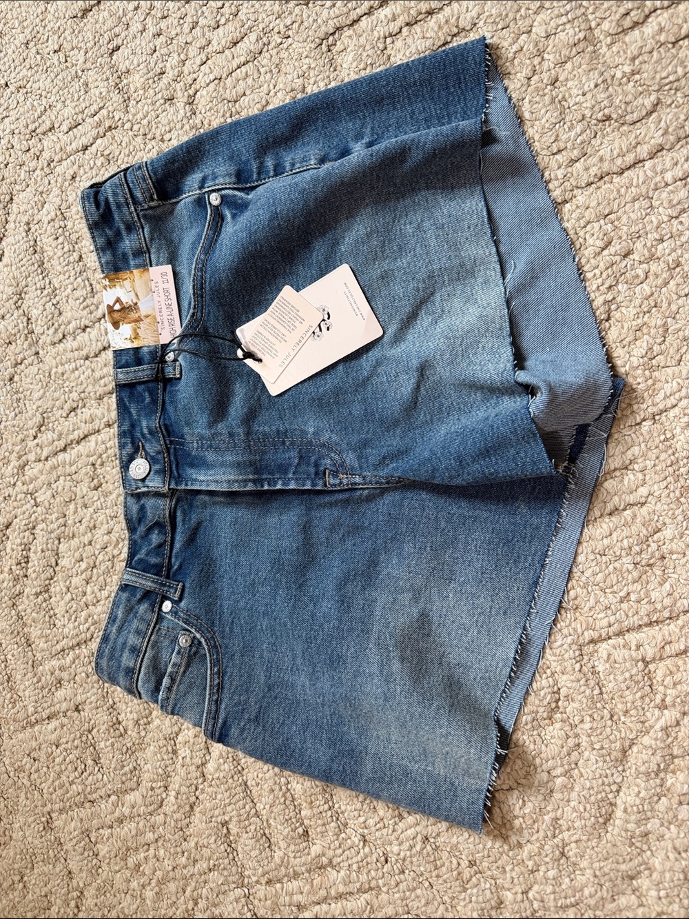 Sincerely Jules High Waist Denim Shorts in Blue